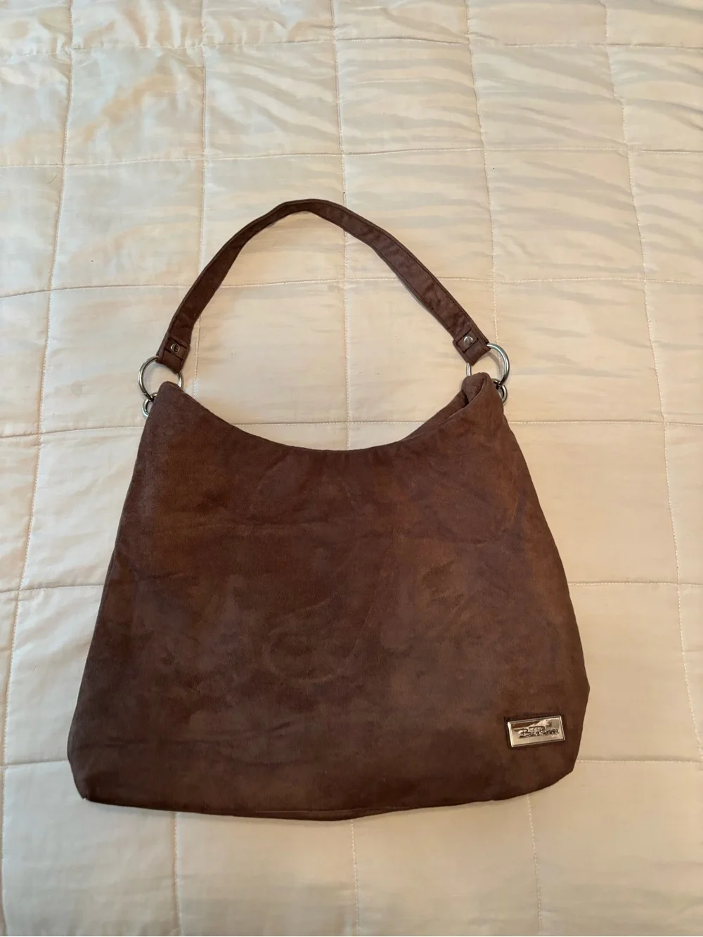 Bella Russo Faux Suede Slouchy Hobo Shoulder Bag - Picture 1 of 3